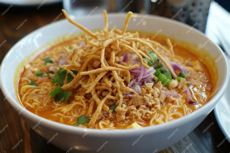  Khao Soi: ¡Una explosión de sabor picante y cremoso que te transportará a las calles de Chiang Rai!